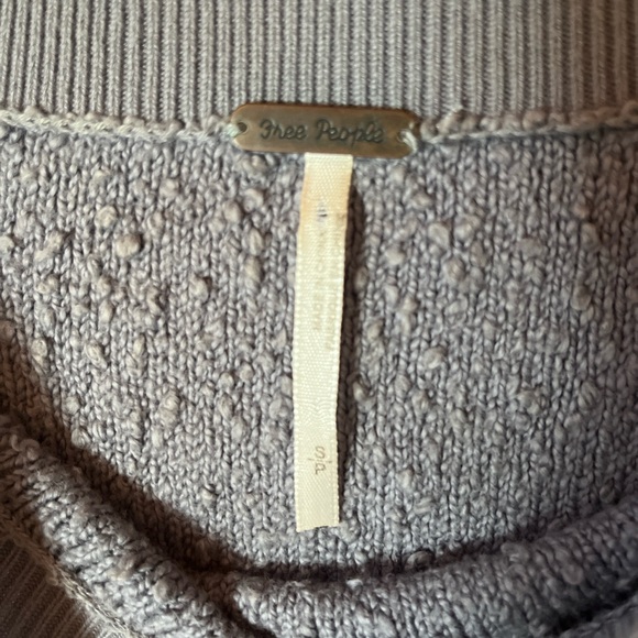 Free People Bubble Knit Crewneck Sweater — Heather Gray - Picture 3 of 4